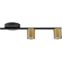 Längliche Deckenleuchte Schwarz Gold Metall GU10 46 cm Längliche Deckenleuchte Schwarz Gold Metall GU10 46 cm von Sigma