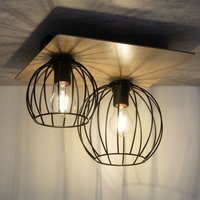 Deckenlampe Schwarz Natur E27 Holz Metall Junges Wohnen Deckenlampe Schwarz Natur E27 Holz Metall Junges Wohnen von Sigma