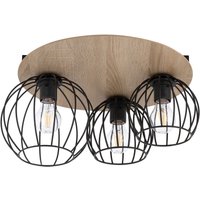 Deckenlampe Schwarz Natur Metall Holz E27 Flur von Sigma