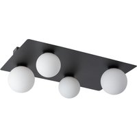 Deckenleuchte 4-flammig Metall Glas Schwarz G9 blendarm von Sigma