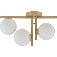 Deckenleuchte Metall Gold Weiß Kugel 3-flammig L:48 cm Deckenleuchte Metall Gold Weiß Kugel 3-flammig L:48 cm von Sigma