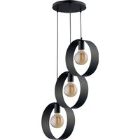 Dekorative Hängelampe Ringe Metall Schwarz B:45 cm E27 von Sigma