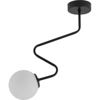 Moderne Deckenlampe Glas Metall blendarm G9 geschwungen von Sigma