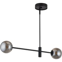 Metall Pendellampe Schwarz Glas Grau G9 2-flammig Metall Pendellampe Schwarz Glas Grau G9 2-flammig von Sigma