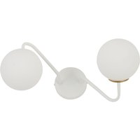Glas Wandleuchte Weiß Gold Metall blendarm G9 B:38 cm von Sigma
