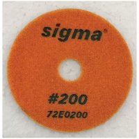 Diamantschleifpad 200 körnung ø 100 mm mit klett Sigma 72E0200 von Sigma