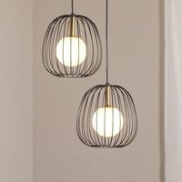 [GEBRAUCHT] Sigma Hängeleuchte Pendellampe Esszimmerlampe Schwarz Gold Weiß 2flg Modern B-Ware von Sigma