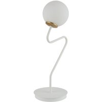 Nachttischleuchte Weiß Gold Metall Glas blendarm 42 cm von Sigma