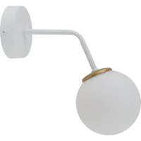 Gemütliche Wandlampe Weiß Gold Metall Glas Kugel G9 von Sigma
