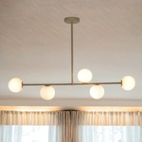 Gold Deckenlampe Metall Glas satiniert G9 5-flammig von Sigma