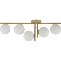 Goldene Deckenlampe Glas Metall G9 L:82 cm 5-flammig Goldene Deckenlampe Glas Metall G9 L:82 cm 5-flammig von Sigma