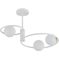 Große Deckenleuchte Weiß Metall Glas B:64 cm G9 Modern Große Deckenleuchte Weiß Metall Glas B:64 cm G9 Modern von Sigma