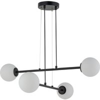 Große Hängelampe Metall Glas 4-flammig B:69 cm wohnlich von Sigma