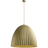 Goldene Hängelampe rund Ø70 cm Metall Loft geriffelt von Sigma