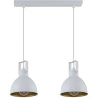 Hängelampe 2-flammig Weiß Gold E27 L:38 cm Industrial von Sigma