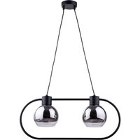Schwarze Pendelleuchte Metall Glas Silber bis 0,9 m Schwarze Pendelleuchte Metall Glas Silber bis 0,9 m von Sigma
