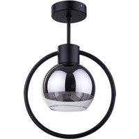Design Deckenleuchte Metall Glas Schwarz Silber L:25 cm Design Deckenleuchte Metall Glas Schwarz Silber L:25 cm von Sigma