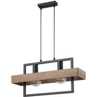 Holz Pendelleuchte Schwarz Braun L:55 cm E27 Modern von Sigma