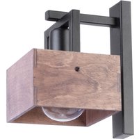 Holz Wandleuchte Schwarz Metall E27 T:21 cm natürlich Holz Wandleuchte Schwarz Metall E27 T:21 cm natürlich von Sigma