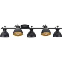 Deckenspot Schwarz Gold L:96 cm verstellbar E27 5-flmg Deckenspot Schwarz Gold L:96 cm verstellbar E27 5-flmg von Sigma