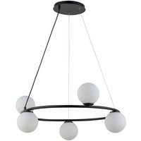 Kugel Pendelleuchte Schwarz Weiß Glas Metall G9 Ø68 cm von Sigma