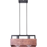 Lange Hängelampe Metall Holz 40 cm 2-flammig gemütlich von Sigma