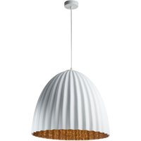 Loft Pendelleuchte Weiß Kupfer Metall Riffel Ø50 cm E27 von Sigma