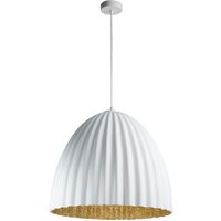 Metall Pendelleuchte Gold Weiß Loft E27 geriffelt Metall Pendelleuchte Gold Weiß Loft E27 geriffelt von Sigma