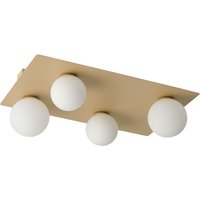 Mehrflammige Deckenlampe Gold Metall Glas eckig 62 cm Mehrflammige Deckenlampe Gold Metall Glas eckig 62 cm von Sigma