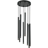 Runde Hängelampe Schwarz Metall G9 Ø30 cm Zylinder Runde Hängelampe Schwarz Metall G9 Ø30 cm Zylinder von Sigma