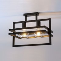 Schwarze Deckenlampe Metall Design E27 2-flammig Schwarze Deckenlampe Metall Design E27 2-flammig von Sigma
