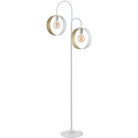 Große Stehlampe Metall 164 cm Weiß Gold Ringe dekorativ von Sigma
