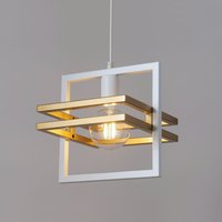 Weiße Pendelleuchte Gold Metall bis 0,9 m E27 stylisch von Sigma