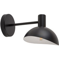 Metall Wandlampe Schwarz Weiß B:18 cm schmal E14 Modern von Sigma