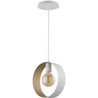 Moderne Hängelampe Weiß Gold E27 bis 1 m hängend von Sigma