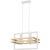 Metall Hängelampe Weiß Gold E27 lang 40,5 cm bis 0,8 m von Sigma