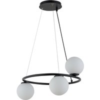 Pendelleuchte Schwarz 3-flammig Metall Glas Rondell von Sigma