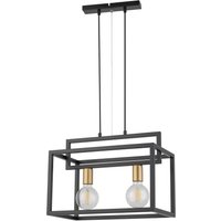 Metall Pendelleuchte Gold Schwarz L:45 cm E27 2-flammig Metall Pendelleuchte Gold Schwarz L:45 cm E27 2-flammig von Sigma