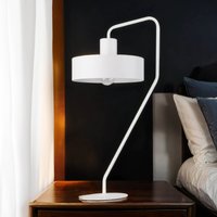Retro Nachttischlampe Weiß Metall Lesen E27 61,5 cm von Sigma
