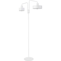 Weiße Stehleuchte Metall 2-flammig Retro 174 cm hoch von Sigma