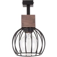 Deckenleuchte Gitter Schwarz Holz Metall E27 B:16 cm von Sigma