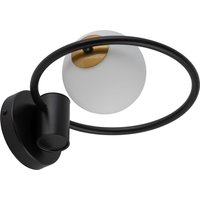 Runde Wandleuchte Glas Kugel Metall Schwarz Ø12 cm G9 von Sigma
