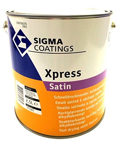 SIGMA COATINGS Xpress Satin weiss, 2,5L - besonders schnelltrocknender, seidenglänzender Lack auf Basis modifizierter Alkydharztechnologie von Sigma