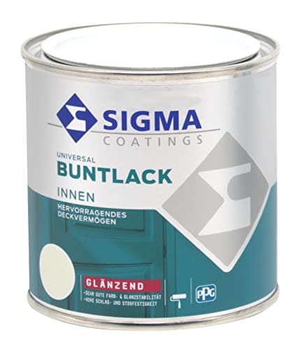 SIGMA Coatings Universal BUNTLACK 0,375l glänzend RAL 3000 feuerrot sehr robuster und hervorragend deckender wasserbasierter Acryllack für Holz Metall und Kunststoff innen von Sigma