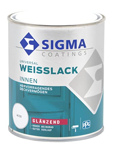 Sigma Coatings Universal BUNTLACK Weisslack innen weiss glänzend Acryllack (0,375 Liter) von Sigma