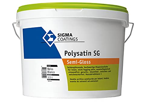 SIGMA Polysatin SG 12,5L Innenfarbe Wandfarbe weiss seidenglänzend von SIGMA