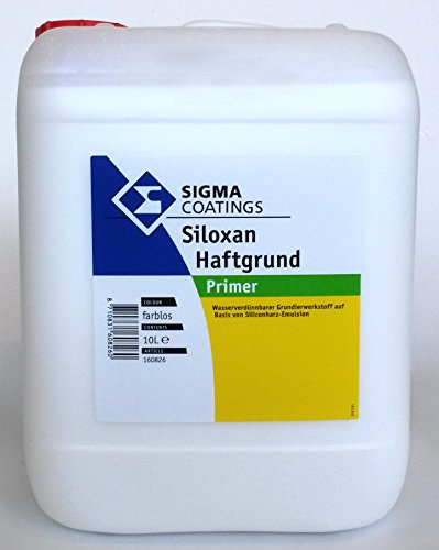 SIGMA Siloxan Haftgrund, 10L - Wasserverdünnbarer, verfestigender Grundierwerkstoff auf Basis Silikonharz-Emulsion für außen. von Sigma