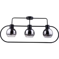 Design Deckenlampe Schwarz Silber Metall Glas 83 cm E27 Design Deckenlampe Schwarz Silber Metall Glas 83 cm E27 von Sigma