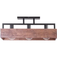 Schwarze Deckenleuchte Holz Metall 3-flammig 60 cm E27 Schwarze Deckenleuchte Holz Metall 3-flammig 60 cm E27 von Sigma