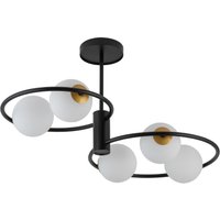 Schwarze Deckenleuchte Metall G9 5-flammige Glas Kugel von Sigma